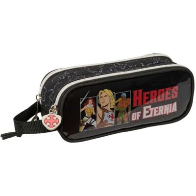 safta Federtasche Masters of the Universe, 2 Fächer, Handschlaufe Maße 21 x 6 x 8 cm, 105 g, Schwarz mit feinem Blitzmuster, Polyester, zum Schulanfang, offizielle Lizenz safta Federtasche Masters of the Universe, 2 Fächer, Handschlaufe Maße 21 x 6 x 8 cm, 105 g, Schwarz mit feinem Blitzmuster, Polyester, zum Schulanfang, offizielle Lizenz