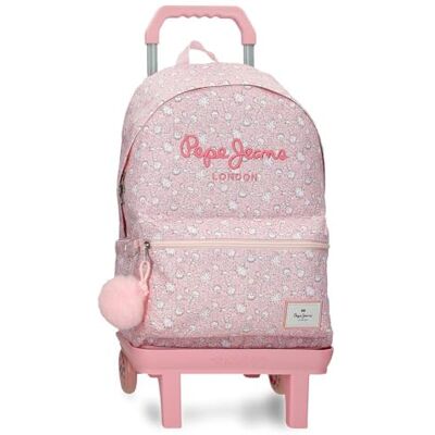Pepe Jeans MIA Schulrucksack mit Trolley 15.6 "Zoll Hellrosa 31x44x17. 5 cm Polyester 24L von Joumma Bags Pepe Jeans MIA Schulrucksack mit Trolley 15.6 "Zoll Hellrosa 31x44x17. 5 cm Polyester 24L von Joumma Bags