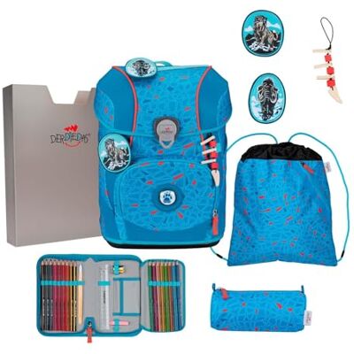 DerDieDas Schulranzen ErgoFlex Tiny Superflash Set 6-teilig Blue Ice hellblau DerDieDas Schulranzen ErgoFlex Tiny Superflash Set 6-teilig Blue Ice hellblau