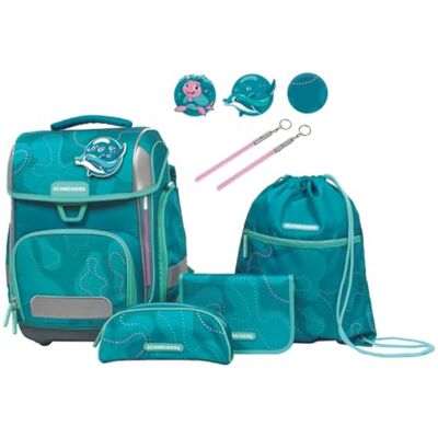 Schneiders Ergolite Aqua Love Mädchen Schultasche 9-teiliges Set, Orthopädisch geprüft, mit LED-Leuchtstäben, nachhaltig & ergonomisch Schneiders Ergolite Aqua Love Mädchen Schultasche 9-teiliges Set, Orthopädisch geprüft, mit LED-Leuchtstäben, nachhaltig & ergonomisch