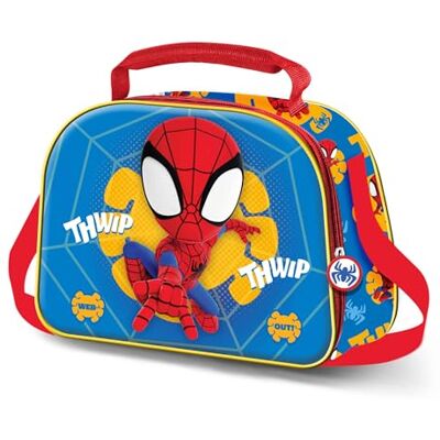 KARACTERMANIA Marvel Spiderman Web Out-3D Lunchbox-Tasche, Blau, 26 x 20 cm KARACTERMANIA Marvel Spiderman Web Out-3D Lunchbox-Tasche, Blau, 26 x 20 cm