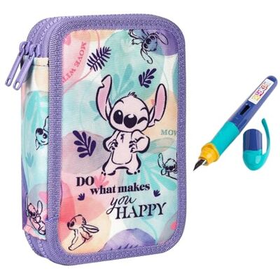 PASO Federmäppchen 2 Fächer Mäppchen für Mädchen und Jungen Federmappe 2-Fach Federtasche Gefüllte Schüleretui Schulmäppchen und Füller- Stitch Motiv PASO Federmäppchen 2 Fächer Mäppchen für Mädchen und Jungen Federmappe 2-Fach Federtasche Gefüllte Schüleretui Schulmäppchen und Füller- Stitch Motiv