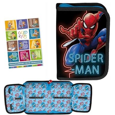 PASO Federmäppchen 1 Fächer Mäppchen für Mädchen und Jungen Federmappe 1-Fach Federtasche Schulmäppchen und Hausaufgabenheft Spiderman Motiv PASO Federmäppchen 1 Fächer Mäppchen für Mädchen und Jungen Federmappe 1-Fach Federtasche Schulmäppchen und Hausaufgabenheft Spiderman Motiv