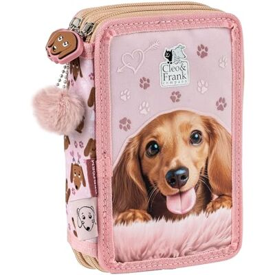 Derform Süßer Hunde Federtasche gefüllt 2 Fach Federmäppchen Stifte Etui Federmappe Derform Süßer Hunde Federtasche gefüllt 2 Fach Federmäppchen Stifte Etui Federmappe