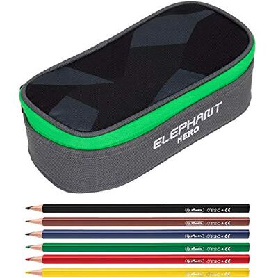 Elephant Mäppchen Schülermäppchen Box 12775 Cyber Camo Grün + 6 Stifte Pennal groß Mädchen Jungen Schüler Box Pencil Case Schule Studium Student Large 2 Teile Set 12800 Elephant Mäppchen Schülermäppchen Box 12775 Cyber Camo Grün + 6 Stifte Pennal groß Mädchen Jungen Schüler Box Pencil Case Schule Studium Student Large 2 Teile Set 12800