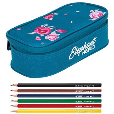 Elephant Mäppchen Schülermäppchen Box 12845 Blue Flower + 6 Stifte Pennal groß Mädchen Jungen Schüler Box Pencil Case Schule Studium Student Large 2 Teile Set 12800 Elephant Mäppchen Schülermäppchen Box 12845 Blue Flower + 6 Stifte Pennal groß Mädchen Jungen Schüler Box Pencil Case Schule Studium Student Large 2 Teile Set 12800