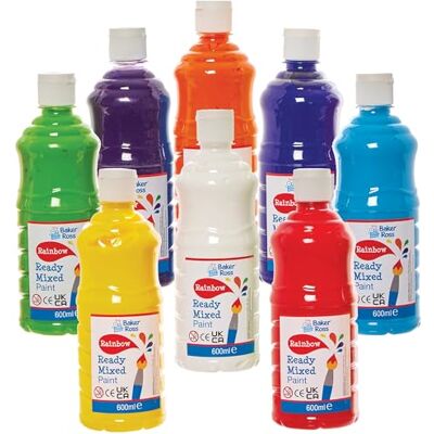 Ross FN167 Regenbogen-Fertigmischfarben – Packung mit 8 Flaschen, Farb-Vorteilsflaschenpackung, Farbe für Kinder Ross FN167 Regenbogen-Fertigmischfarben – Packung mit 8 Flaschen, Farb-Vorteilsflaschenpackung, Farbe für Kinder