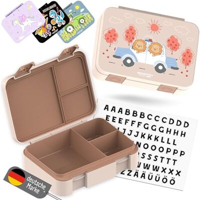 BEARFOOT Bento Box COMPACT Kinder Brotdose (Polizei-braun, 950 ml) BPA-frei, auslaufsichere Lunchbox mit Fächern, für Schule & Kindergarten, für Mädchen & Jungen, leicht & kompakt BEARFOOT Bento Box COMPACT Kinder Brotdose (Polizei-braun, 950 ml) BPA-frei, auslaufsichere Lunchbox mit Fächern, für Schule & Kindergarten, für Mädchen & Jungen, leicht & kompakt