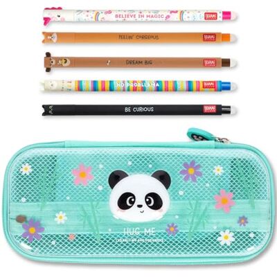 LEGAMI WonderWow Federmäppchen & radierbarer Stift Set mit 5 niedlichen Tierstiften mit thermosensitiver Tinte + Federmäppchen mit 2 Fächern (Panda) LEGAMI WonderWow Federmäppchen & radierbarer Stift Set mit 5 niedlichen Tierstiften mit thermosensitiver Tinte + Federmäppchen mit 2 Fächern (Panda)