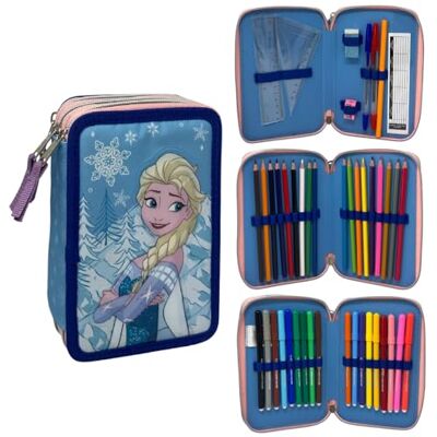 CARTOON Schulmäppchen mit 3 Reißverschlüssen, 3 Fächer, mit mehreren Fächern, 44 Stück, Farben Giotto Schreibwaren für Kinder, Frozen 1, Taschen-Organizer CARTOON Schulmäppchen mit 3 Reißverschlüssen, 3 Fächer, mit mehreren Fächern, 44 Stück, Farben Giotto Schreibwaren für Kinder, Frozen 1, Taschen-Organizer