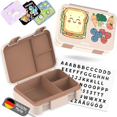 BEARFOOT Bento Box COMPACT Kinder Brotdose (Sandwich-braun, 950 ml) BPA-frei, auslaufsichere Lunchbox mit Fächern, für Schule & Kindergarten, für Mädchen & Jungen, leicht & kompakt BEARFOOT Bento Box COMPACT Kinder Brotdose (Sandwich-braun, 950 ml) BPA-frei, auslaufsichere Lunchbox mit Fächern, für Schule & Kindergarten, für Mädchen & Jungen, leicht & kompakt
