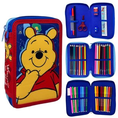 CARTOON Federmäppchen mit 3 Reißverschlüssen, 44 Stück, für die Schule, mehrere Fächer, Stifte, Buntstifte, Filzstifte Giotto, Winnie Puuh, 20 x 13 x 6 cm, mäppchen CARTOON Federmäppchen mit 3 Reißverschlüssen, 44 Stück, für die Schule, mehrere Fächer, Stifte, Buntstifte, Filzstifte Giotto, Winnie Puuh, 20 x 13 x 6 cm, mäppchen