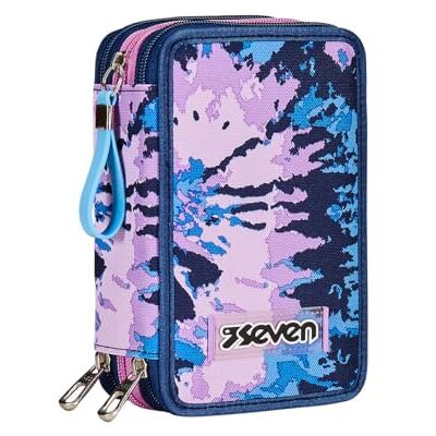 Seven Federmäppchen, Mäppchen, Mehrfarbig, Federtasche für Schreibwaren, Etui komplett mit Bleistiften, Filzstiften, Schulmaterial, mit 3 Fächern, Mädchen, Schule Grundschule, XXL, Mehrfarbig Seven Federmäppchen, Mäppchen, Mehrfarbig, Federtasche für Schreibwaren, Etui komplett mit Bleistiften, Filzstiften, Schulmaterial, mit 3 Fächern, Mädchen, Schule Grundschule, XXL, Mehrfarbig