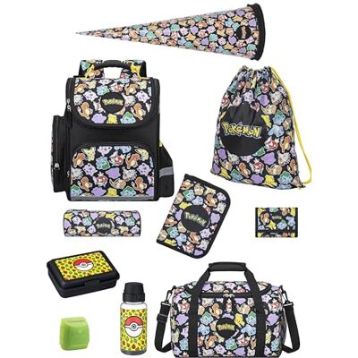 Familando Schulranzen Set 10-teilig mit Schultüte Pokémon (Pikachu Motiv) Ergonomisch, stabil & mit gepolstertem Rücken 1010g leicht 18L Volumen Mit Reflektoren ab 1. Klasse Familando Schulranzen Set 10-teilig mit Schultüte Pokémon (Pikachu Motiv) Ergonomisch, stabil & mit gepolstertem Rücken 1010g leicht 18L Volumen Mit Reflektoren ab 1. Klasse