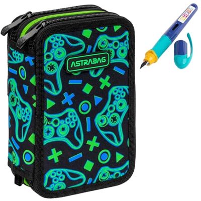 PASO Federmäppchen 3 Fächer Mäppchen für Mädchen und Jungen Federmappe 3-Fach Federtasche Gefüllte Schüleretui Schulmäppchen und Füller Game PASO Federmäppchen 3 Fächer Mäppchen für Mädchen und Jungen Federmappe 3-Fach Federtasche Gefüllte Schüleretui Schulmäppchen und Füller Game