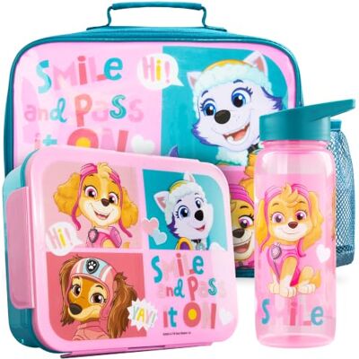 Get Trend Paw Patrol Brotdose Kinder Set 3-Teilig, 5L Isolierte Lunchtasche, 640ml Trinkflasche & 2L Snackbox mit Fächern, BPA Frei, Leicht & Robust für Schule (Rosa/Multi Paw Patrol) Get Trend Paw Patrol Brotdose Kinder Set 3-Teilig, 5L Isolierte Lunchtasche, 640ml Trinkflasche & 2L Snackbox mit Fächern, BPA Frei, Leicht & Robust für Schule (Rosa/Multi Paw Patrol)