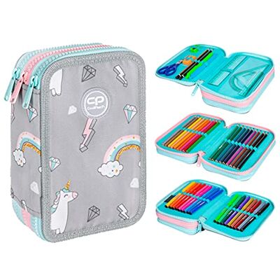 CoolPack 3-FACH Mäppchen Federmappe Federtasche XXL Federtasche Federmappe Federmäppchen 44-teilig gefüllte Schüleretui 3-stöckig 19,5 x 12,5 x 6,5 cm Junge Mädchen (Einhorn) CoolPack 3-FACH Mäppchen Federmappe Federtasche XXL Federtasche Federmappe Federmäppchen 44-teilig gefüllte Schüleretui 3-stöckig 19,5 x 12,5 x 6,5 cm Junge Mädchen (Einhorn)