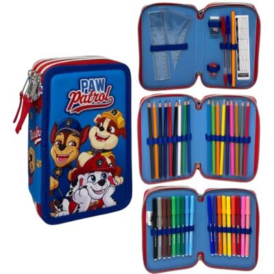 CARTOON Schulmäppchen mit 3 Reißverschlüssen, 3 Fächer, mit mehreren Fächern, 44 Stück, Farben Giotto Schreibwaren für Kinder, Paw Patrol, Taschen-Organizer CARTOON Schulmäppchen mit 3 Reißverschlüssen, 3 Fächer, mit mehreren Fächern, 44 Stück, Farben Giotto Schreibwaren für Kinder, Paw Patrol, Taschen-Organizer