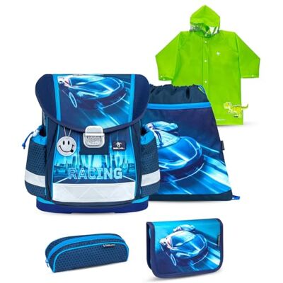 Belmil Classy Schulranzen Set 5 teilig mit Regenponcho (403-13/AG/S/RP) (Racing Blue Neon) Belmil Classy Schulranzen Set 5 teilig mit Regenponcho (403-13/AG/S/RP) (Racing Blue Neon)