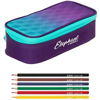 Elephant Mäppchen Schülermäppchen Box 12866 Violet Cube +6 Stifte Pennal groß Mädchen Jungen Schüler Box Pencil Case Federmäppchen Schule Studium Student Large 2 Teile Set Elephant Mäppchen Schülermäppchen Box 12866 Violet Cube +6 Stifte Pennal groß Mädchen Jungen Schüler Box Pencil Case Federmäppchen Schule Studium Student Large 2 Teile Set
