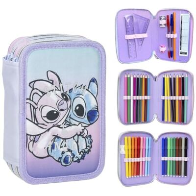 CARTOON Federmäppchen mit mehreren Fächern, 3 Reißverschlüssen, für die Schule, komplett mit Stiften, Bleistiften, Farben, Filzstiften, Stitch&angel, mäppchen CARTOON Federmäppchen mit mehreren Fächern, 3 Reißverschlüssen, für die Schule, komplett mit Stiften, Bleistiften, Farben, Filzstiften, Stitch&angel, mäppchen