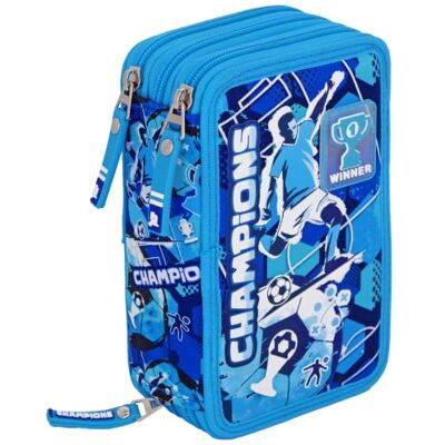 Ross 3-Fach Federmäppchen Jungen Gefüllt 6-12 Jahre Schulmäppchen Set 46 Teile mit Radierbaren Stiften, Filzstiften, Buntstiften, Fußball-Design Ross 3-Fach Federmäppchen Jungen Gefüllt 6-12 Jahre Schulmäppchen Set 46 Teile mit Radierbaren Stiften, Filzstiften, Buntstiften, Fußball-Design