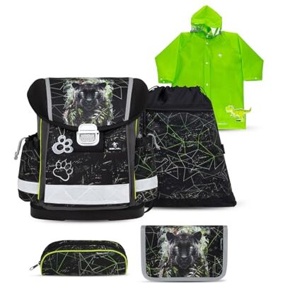 Belmil Classy Schulranzen Set 5 teilig mit Regenponcho (403-13/AG/S/RP) (Black Panther) Belmil Classy Schulranzen Set 5 teilig mit Regenponcho (403-13/AG/S/RP) (Black Panther)