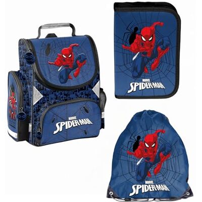 PASO - Schulranzen für Jungen, 3/5/7/14er-Set Schul-Rucksack für Kinder mit Federmäppchen Schuhbeutel Spiderman Motiv- 1-3 Klasse PASO - Schulranzen für Jungen, 3/5/7/14er-Set Schul-Rucksack für Kinder mit Federmäppchen Schuhbeutel Spiderman Motiv- 1-3 Klasse