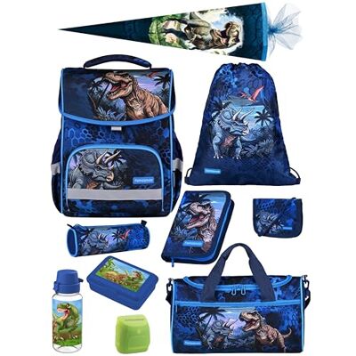 Familando Basic-Plus Schulranzen Set 10-teilig mit Schultüte T-REX Dino Ergonomisch, stabil & 850g leicht 15L Volumen Brustgurt & Reflektoren Für Grundschule ab 1. Klasse Familando Basic-Plus Schulranzen Set 10-teilig mit Schultüte T-REX Dino Ergonomisch, stabil & 850g leicht 15L Volumen Brustgurt & Reflektoren Für Grundschule ab 1. Klasse