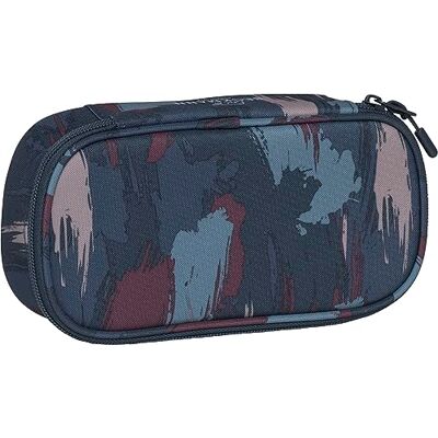 Beckmann , Ovales Schlamperetui Sport Junior Blue Brush, Schlampermäppchen Federetui für die Schule, Blue Beckmann , Ovales Schlamperetui Sport Junior Blue Brush, Schlampermäppchen Federetui für die Schule, Blue