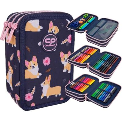 CoolPack Schulstiftetui 3-Fach Federtasche Federmappe, 44-teilig gefüllt, Elisabeth, 3-stöckig, Polyester, Reißverschluss, Handgriff, Schulranzen-Stil, Cartoon, Mehrfarben, 20 x 12,5 x 6 cm CoolPack Schulstiftetui 3-Fach Federtasche Federmappe, 44-teilig gefüllt, Elisabeth, 3-stöckig, Polyester, Reißverschluss, Handgriff, Schulranzen-Stil, Cartoon, Mehrfarben, 20 x 12,5 x 6 cm