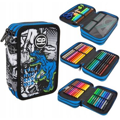 CoolPack XXL Federtasche Federmappe 3-Fach Schulstiftetui, dreifaches Federmäppchen, Federmäppchen für Mädchen, Jungen, Federmäppchen 44-teilig gefüllte Schüleretui 3-stöckig, T-REX, Dinosaurier CoolPack XXL Federtasche Federmappe 3-Fach Schulstiftetui, dreifaches Federmäppchen, Federmäppchen für Mädchen, Jungen, Federmäppchen 44-teilig gefüllte Schüleretui 3-stöckig, T-REX, Dinosaurier