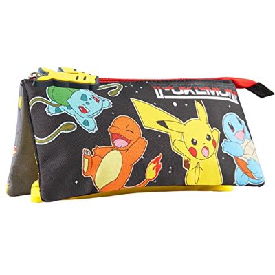 Pokémon Pokemon Federmäppchen Kinder, Pikachu und Freunde Federtasche 3 Fächer, Etui Schule, Schulsachen für Jungen & Mädchen, Anime Geschenke Pokémon Pokemon Federmäppchen Kinder, Pikachu und Freunde Federtasche 3 Fächer, Etui Schule, Schulsachen für Jungen & Mädchen, Anime Geschenke