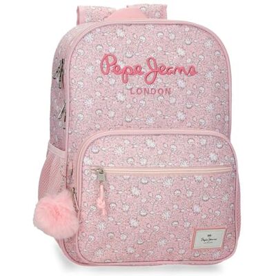 Pepe Jeans MIA Schulrucksack mit zwei Fächern, anpassbar an Hellrosa, 30 x 40 x 13 cm, Polyester 15.6L von Joumma Bags Pepe Jeans MIA Schulrucksack mit zwei Fächern, anpassbar an Hellrosa, 30 x 40 x 13 cm, Polyester 15.6L von Joumma Bags