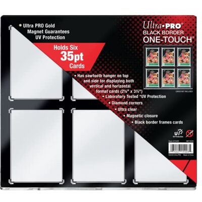 Ultra Pro UP 35PT 6-Card Black Border UV ONE-Touch Magnetic Holder Ultra Pro UP 35PT 6-Card Black Border UV ONE-Touch Magnetic Holder