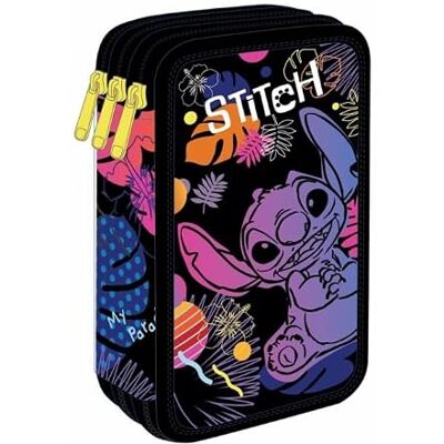 CoolPack Disney Stitch Federmäppchen Jumper 3 – gefülltes Etui mit 3 Fächern – 46-teilig – Schwarz mit Hawaii-Motiv CoolPack Disney Stitch Federmäppchen Jumper 3 – gefülltes Etui mit 3 Fächern – 46-teilig – Schwarz mit Hawaii-Motiv
