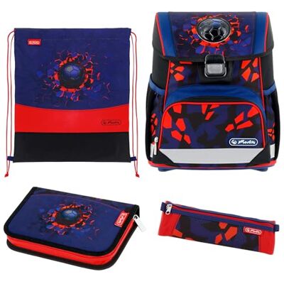 Herlitz Schulranzen Set 4-teilig Loop 17 L Ergonomischer Tornister mit geringem Gewicht 1. Klasse Junge Mädchen Kinder Herlitz Schulranzen Set 4-teilig Loop 17 L Ergonomischer Tornister mit geringem Gewicht 1. Klasse Junge Mädchen Kinder