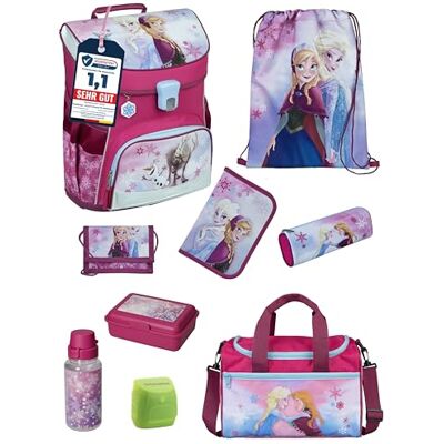 Familando Scooli Campus Fit Schulranzen Set 9-teilig mit Sporttasche Disney Die Eiskönigin (Frozen) Ergonomisch, Stabil & 980g leicht 18L Volumen Brustgurt & Reflektoren ab 1. Klasse Familando Scooli Campus Fit Schulranzen Set 9-teilig mit Sporttasche Disney Die Eiskönigin (Frozen) Ergonomisch, Stabil & 980g leicht 18L Volumen Brustgurt & Reflektoren ab 1. Klasse