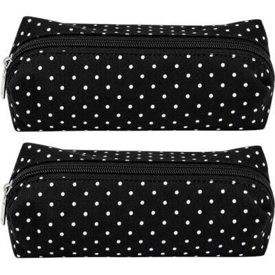 Generic Minimalist Canvas Pencil Case with Dotted Zipper and Sweet Bag Aesthetic Korean-style stationery organizer, retro look, large capacity for teen girls and students Generic Minimalist Canvas Pencil Case with Dotted Zipper and Sweet Bag Aesthetic Korean-style stationery organizer, retro look, large capacity for teen girls and students
