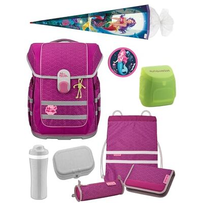Familando McNeill ERGO COMPLETE Schulranzen Set 9-teilig mit Schultüte Meerjungfrau Ergonomisch & 3-fach verstellbar 1150g leicht mit 20L Volumen & Reflektoren aus recyceltem Ocean Plastic Familando McNeill ERGO COMPLETE Schulranzen Set 9-teilig mit Schultüte Meerjungfrau Ergonomisch & 3-fach verstellbar 1150g leicht mit 20L Volumen & Reflektoren aus recyceltem Ocean Plastic
