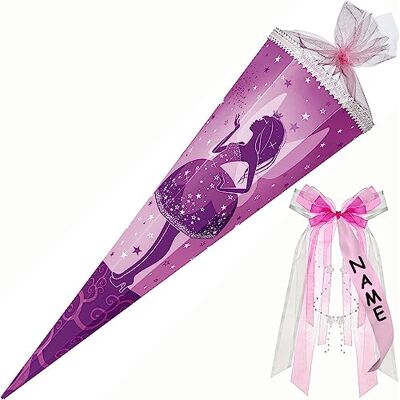 Nestler personalisiert mit großer Namensschleife 6857046 Schultüte Elfenkönigin, 85 cm 6-eckig Nestler personalisiert mit großer Namensschleife 6857046 Schultüte Elfenkönigin, 85 cm 6-eckig