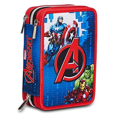 Seven Federmäppchen, Mäppchen, mehrfarbig, Federtasche für Schreibwaren, Etui mit Stiften, Kugelschreiber, & mehr, 3 Fächer, Mädchen & Jungen, Schule Grundschule, XXL, THE AVENGERS Seven Federmäppchen, Mäppchen, mehrfarbig, Federtasche für Schreibwaren, Etui mit Stiften, Kugelschreiber, & mehr, 3 Fächer, Mädchen & Jungen, Schule Grundschule, XXL, THE AVENGERS