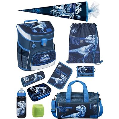 Familando Scooli Campus Fit Schulranzen Set 10-teilig mit Schultüte Jurassic World Dinosaurier Ergonomisch, Stabil & 980g leicht 18L Volumen Brustgurt & Reflektoren Ab 1. Klasse Familando Scooli Campus Fit Schulranzen Set 10-teilig mit Schultüte Jurassic World Dinosaurier Ergonomisch, Stabil & 980g leicht 18L Volumen Brustgurt & Reflektoren Ab 1. Klasse