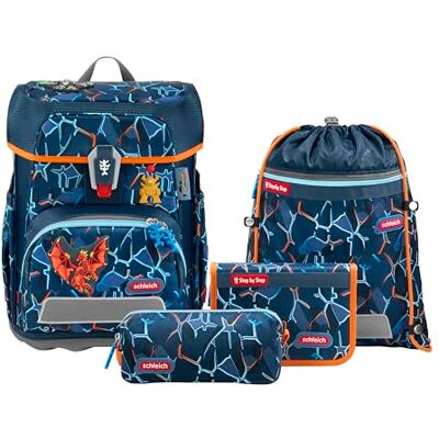 Step by Step Schulranzen Cloud schleich® Eldrador Creatures „Lava Dragon“ Set 5-teilig, blau-grau-orange, höhenverstellbar mit Easy Belt für Kinder ab der 1. Klasse, 19L Step by Step Schulranzen Cloud schleich® Eldrador Creatures „Lava Dragon“ Set 5-teilig, blau-grau-orange, höhenverstellbar mit Easy Belt für Kinder ab der 1. Klasse, 19L