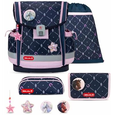 Belmil Classy Plus Schulranzen Set 5-teilig mit Brustgurt (405-78/AG/S) (Midnight Gallop) Belmil Classy Plus Schulranzen Set 5-teilig mit Brustgurt (405-78/AG/S) (Midnight Gallop)