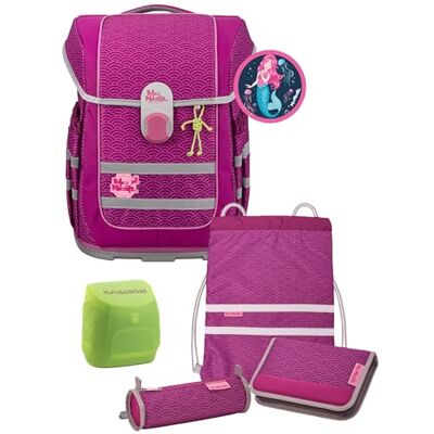 Familando McNeill Ergo Complete Schulranzen Set 6-teilig Meerjungfrau Ergonomisch & 3-Fach verstellbar 1150g leicht mit 20L Volumen & Reflektoren aus recyceltem Ocean Plastic Familando McNeill Ergo Complete Schulranzen Set 6-teilig Meerjungfrau Ergonomisch & 3-Fach verstellbar 1150g leicht mit 20L Volumen & Reflektoren aus recyceltem Ocean Plastic