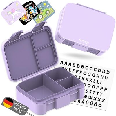 BEARFOOT Bento Box COMPACT Kinder Brotdose (Lila, 650 ml) BPA-frei, auslaufsichere Lunchbox mit Fächern, für Schule & Kindergarten, für Mädchen & Jungen, leicht & kompakt BEARFOOT Bento Box COMPACT Kinder Brotdose (Lila, 650 ml) BPA-frei, auslaufsichere Lunchbox mit Fächern, für Schule & Kindergarten, für Mädchen & Jungen, leicht & kompakt