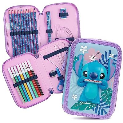 Disney Federmäppchen Mädchen Die Eiskönigin Stitch Federtasche Mädchen Gefüllt Schulmäppchen 2 3 Fächer mit Inhalt Schule Etui Pencil Case Schulmäppchen (Blau Stitch Doppelmappe) Disney Federmäppchen Mädchen Die Eiskönigin Stitch Federtasche Mädchen Gefüllt Schulmäppchen 2 3 Fächer mit Inhalt Schule Etui Pencil Case Schulmäppchen (Blau Stitch Doppelmappe)