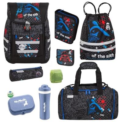 Familando McNeill Teneris Schulranzen Set 9-teilig mit Sporttasche Star Wars Darth Vader Ergonomisch & Verstellbarer Brustgurt 980g leicht mit 18L Volumen & Reflektoren ab 1. Klasse Familando McNeill Teneris Schulranzen Set 9-teilig mit Sporttasche Star Wars Darth Vader Ergonomisch & Verstellbarer Brustgurt 980g leicht mit 18L Volumen & Reflektoren ab 1. Klasse