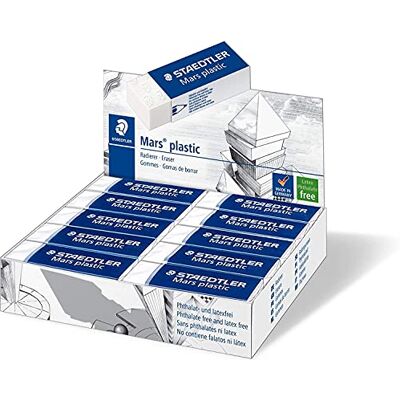 Staedtler Mars plastic 526 50 Radiergummi – 20er Set 65x23x13 mm, latexfrei, mit Schutzfolie – für Kinder & Schule – Art.-Nr. 526 50 Staedtler Mars plastic 526 50 Radiergummi – 20er Set 65x23x13 mm, latexfrei, mit Schutzfolie – für Kinder & Schule – Art.-Nr. 526 50